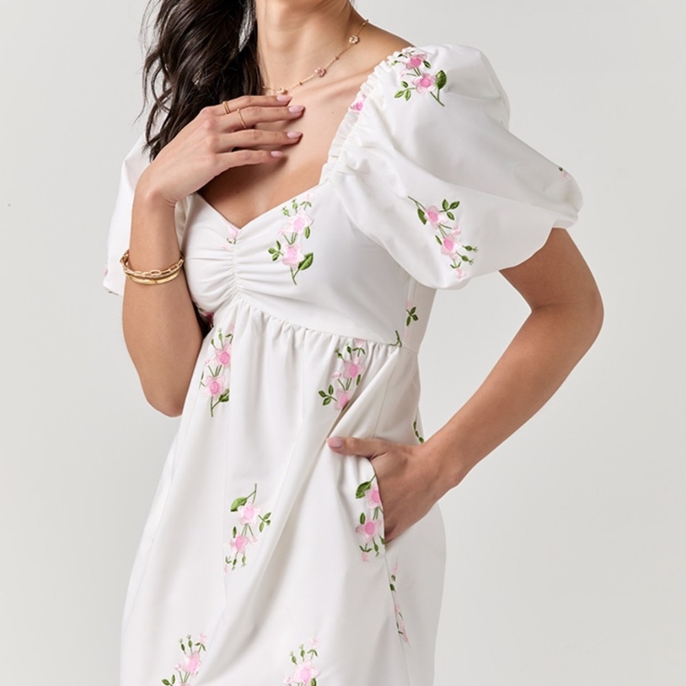 Harriett Floral Embroidered Mini Dress